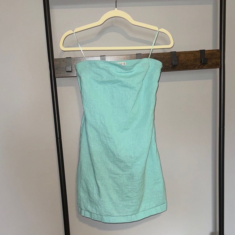 Abercrombie & Fitch Mint Green Strapless Skort Dress